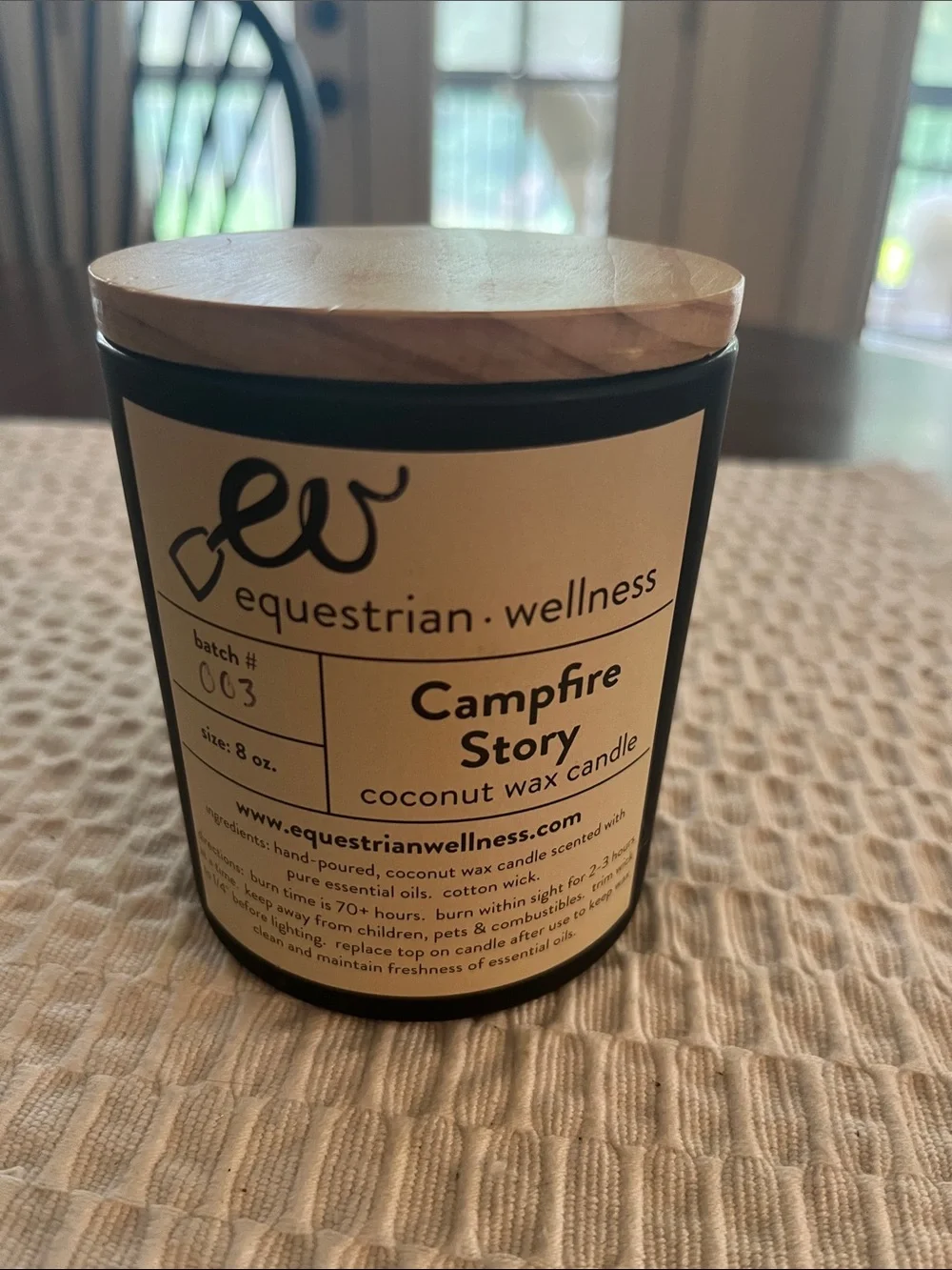 Equestrian Wellness Campfire Story Coconut Wax Candle — Cream. New